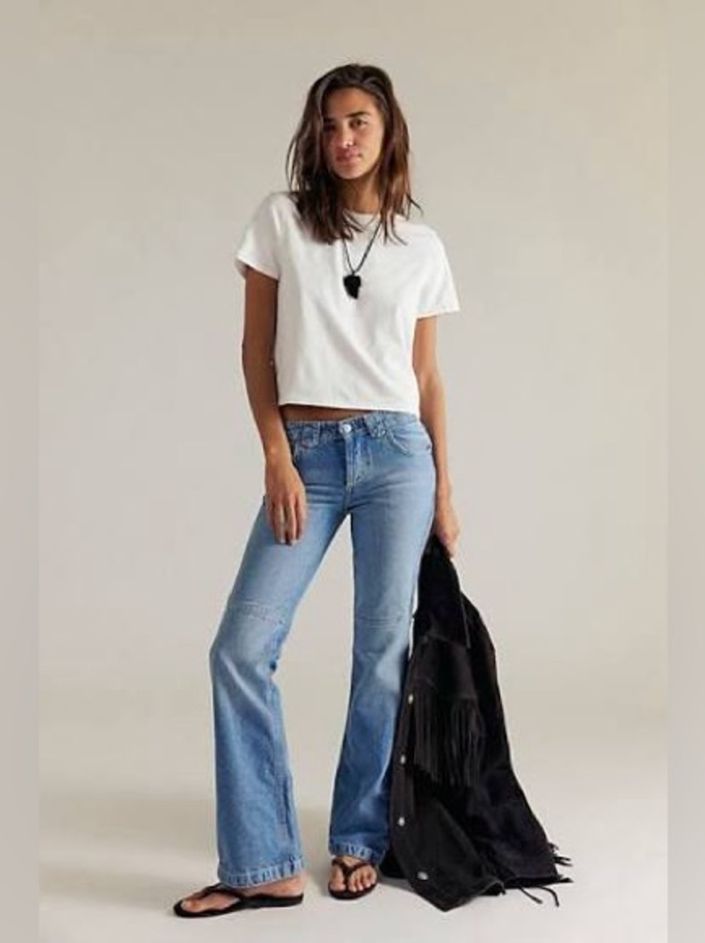 Free People We The Free Flora Low Rise Bootcut Jeans In Sky NEW Size 27